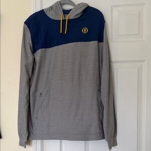 Gray and Blue Hoodie with Yellow Accents